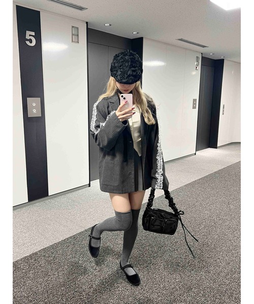 WC(ダブル シー)の「ローズモチーフハンチング(ハンチング/ベレー帽・レディース・アイボリー/ブラック・FREE)」の12枚目の写真