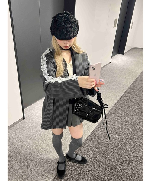 WC(ダブル シー)の「ローズモチーフハンチング(ハンチング/ベレー帽・レディース・アイボリー/ブラック・FREE)」の13枚目の写真