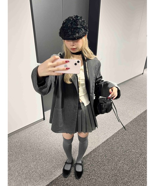 WC(ダブル シー)の「ローズモチーフハンチング(ハンチング/ベレー帽・レディース・アイボリー/ブラック・FREE)」の14枚目の写真