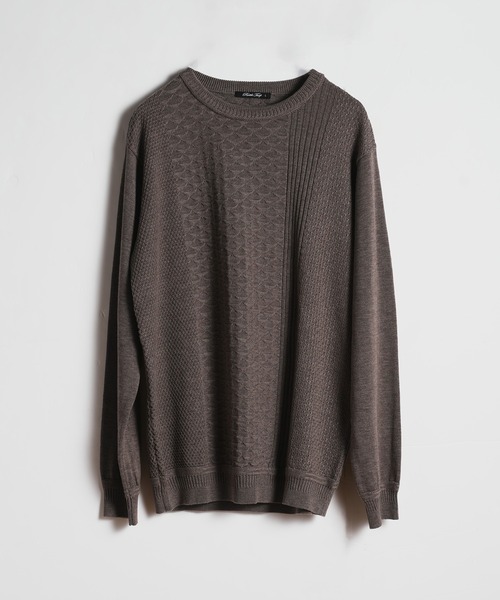 RATTLE TRAP（ラトルトラップ）の「ハイゲージ(12GG)ウール混ニット（ニット/セーター・メンズ・ブラック/ホワイト/ベージュ系その他・M/L/LL）」の4枚目の写真