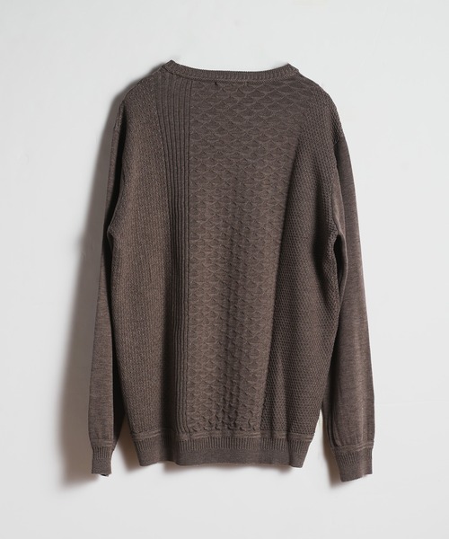 RATTLE TRAP（ラトルトラップ）の「ハイゲージ(12GG)ウール混ニット（ニット/セーター・メンズ・ブラック/ホワイト/ベージュ系その他・M/L/LL）」の6枚目の写真