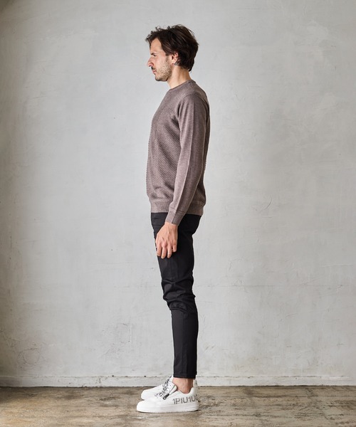 RATTLE TRAP（ラトルトラップ）の「ハイゲージ(12GG)ウール混ニット（ニット/セーター・メンズ・ブラック/ホワイト/ベージュ系その他・M/L/LL）」の12枚目の写真