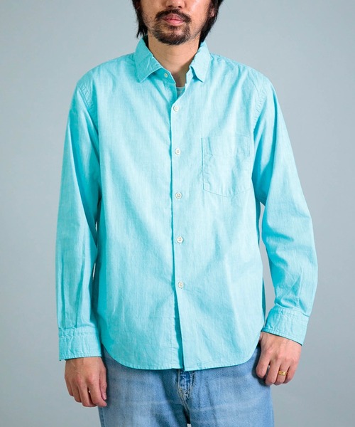 OMNIGOD（オムニゴッド）の「[OMNIGOD mens / オムニゴッド] 撚り杢シャンブレー スプレッドカラーシャツ（シャツ/ブラウス・メンズ・ブルー/ホワイト/ピンク/イエロー・2/3/4）」の14枚目の写真