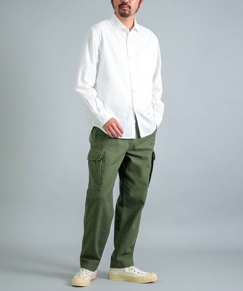 Domingo abekawaシェイプ OMNIGOD mens / オムニゴッド] 撚り杢シャンブレー スプレッド