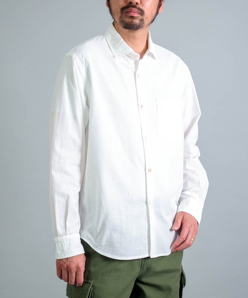 OMNIGOD（オムニゴッド）の「[OMNIGOD mens / オムニゴッド] 撚り杢シャンブレー スプレッドカラーシャツ（シャツ/ブラウス・メンズ・ブルー/ホワイト/ピンク/イエロー・2/3/4）」の9枚目の写真