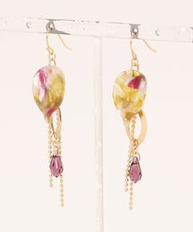 【wamushroom by wamcom*】yellow leaf chain ピアス