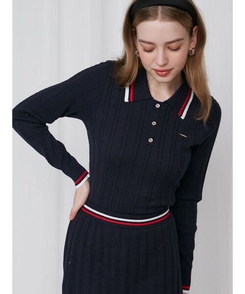MINI CABLE LINE KNIT/ミニケーブルラインニット（ニット/セーター）｜CALNAMUR（カルナムール） 7,590円