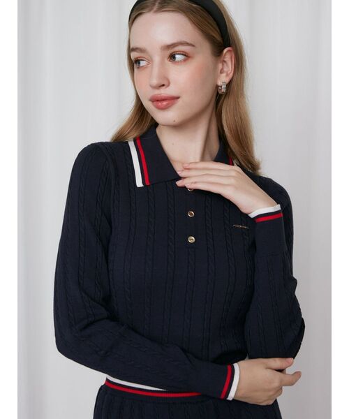 ニット セーター MINI CABLE LINE KNIT/ミニケーブルラインニット「セットアップ着用可」 レディース MINI CABLE LINE KNIT/ミニケーブルラインニット【セットアップ