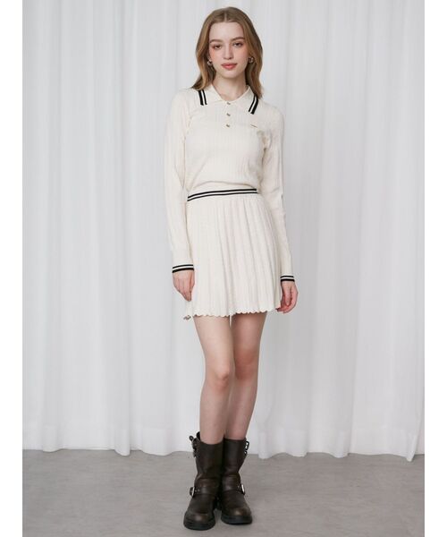 ニット セーター MINI CABLE LINE KNIT/ミニケーブルラインニット「セットアップ着用可」 レディース MINI CABLE LINE KNIT/ミニケーブルラインニット【セットアップ