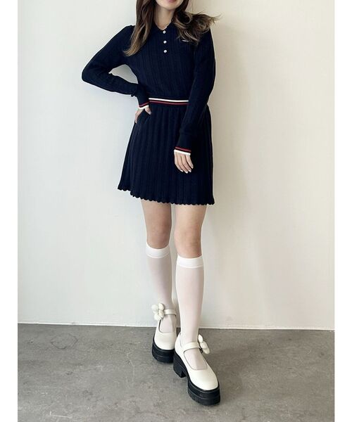 ニット セーター MINI CABLE LINE KNIT/ミニケーブルラインニット「セットアップ着用可」 レディース MINI CABLE LINE KNIT/ミニケーブルラインニット【セットアップ