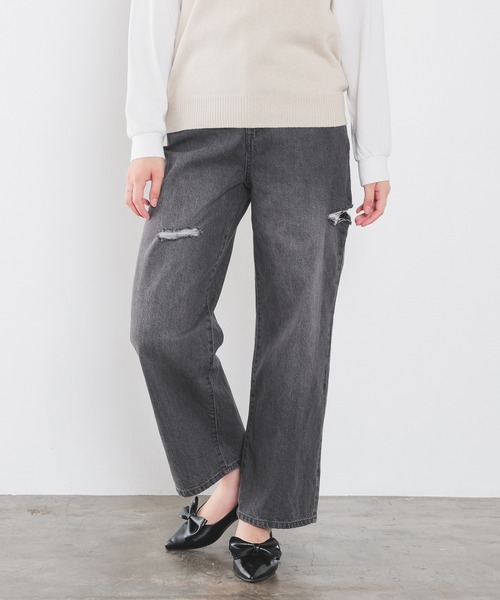 Honeys(ハニーズ)の「ダメージデニムパンツ(デニムパンツ・レディース・ブルー系その他2/ブルー系その他/グレー/ブルー系その他3/ブラック系その他・SS/S/M/LL/L)」の1枚目の写真