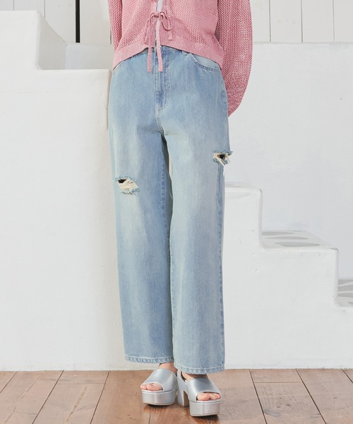 Honeys(ハニーズ)の「ダメージデニムパンツ(デニムパンツ・レディース・ブルー系その他2/ブルー系その他/グレー/ブルー系その他3/ブラック系その他・SS/S/M/LL/L)」の5枚目の写真