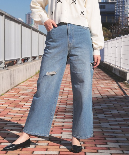Honeys(ハニーズ)の「ダメージデニムパンツ(デニムパンツ・レディース・ブルー系その他2/ブルー系その他/グレー/ブルー系その他3/ブラック系その他・SS/S/M/LL/L)」の16枚目の写真