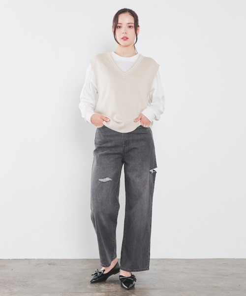 Honeys(ハニーズ)の「ダメージデニムパンツ(デニムパンツ・レディース・ブルー系その他2/ブルー系その他/グレー/ブルー系その他3/ブラック系その他・SS/S/M/LL/L)」の17枚目の写真