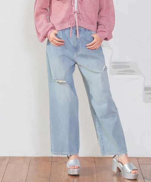Honeys(ハニーズ)の「ダメージデニムパンツ(デニムパンツ・レディース・ブルー系その他2/ブルー系その他/グレー/ブルー系その他3/ブラック系その他・SS/S/M/LL/L)」の6枚目の写真