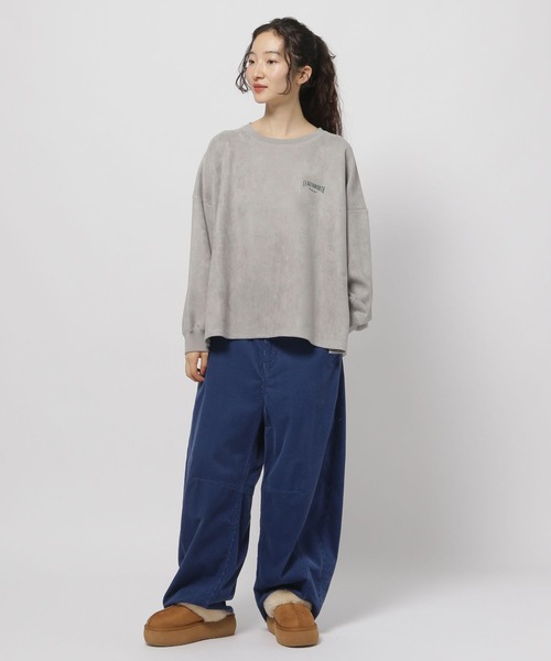 niko and...(ニコアンド)の「フェイクスウェードロゴ刺繍プルオーバー(Tシャツ/カットソー・レディース・チャコール/ピンク/ライトグレー/ライトブルー・FREE)」の5枚目の写真