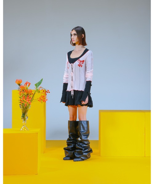 PAMEO POSE(パメオポーズ)の「Gathering Puff Mini Dress(ワンピース・レディース・ホワイト/スカイブルー/ブラック・FREE)」の9枚目の写真