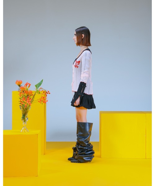 PAMEO POSE(パメオポーズ)の「Gathering Puff Mini Dress(ワンピース・レディース・ホワイト/スカイブルー/ブラック・FREE)」の10枚目の写真