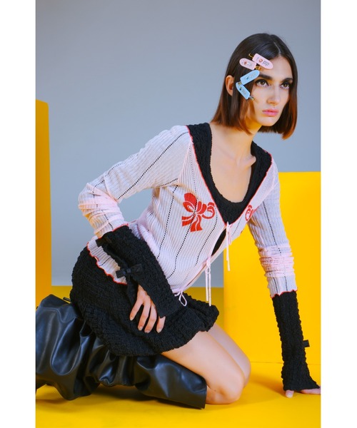 PAMEO POSE(パメオポーズ)の「Gathering Puff Mini Dress(ワンピース・レディース・ホワイト/スカイブルー/ブラック・FREE)」の13枚目の写真