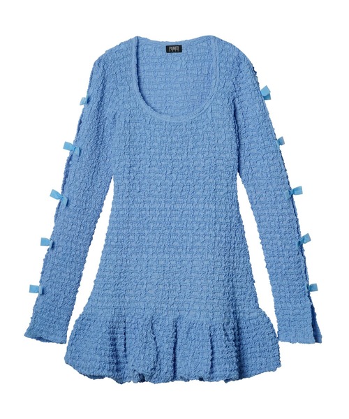PAMEO POSE(パメオポーズ)の「Gathering Puff Mini Dress(ワンピース・レディース・ホワイト/スカイブルー/ブラック・FREE)」の15枚目の写真