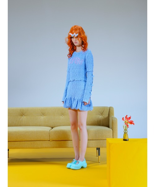 PAMEO POSE(パメオポーズ)の「Gathering Puff Mini Dress(ワンピース・レディース・ホワイト/スカイブルー/ブラック・FREE)」の21枚目の写真