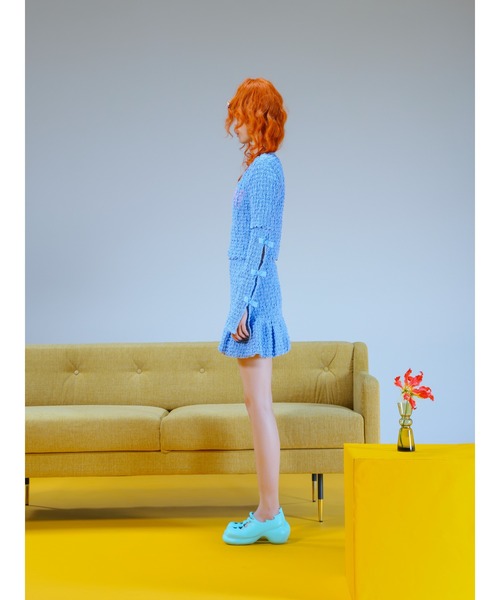 PAMEO POSE(パメオポーズ)の「Gathering Puff Mini Dress(ワンピース・レディース・ホワイト/スカイブルー/ブラック・FREE)」の22枚目の写真