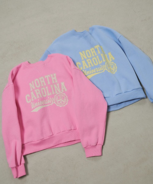 Unitage（ユニテージ）の「NORTHプリントダブル起毛スウェット（スウェット・レディース・ブルー/ピンク・FREE）」の4枚目の写真