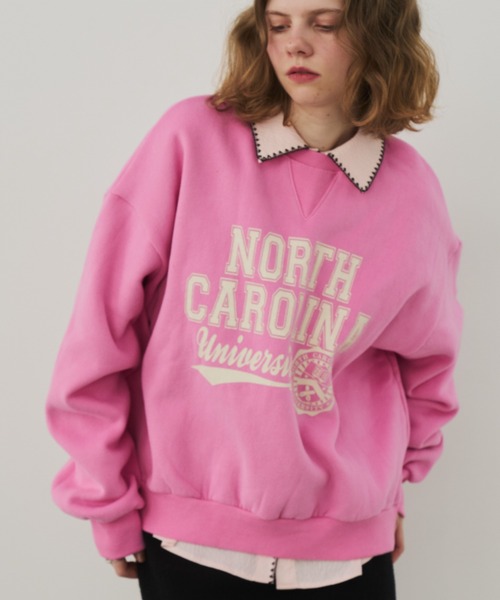 Unitage（ユニテージ）の「NORTHプリントダブル起毛スウェット（スウェット・レディース・ブルー/ピンク・FREE）」の7枚目の写真