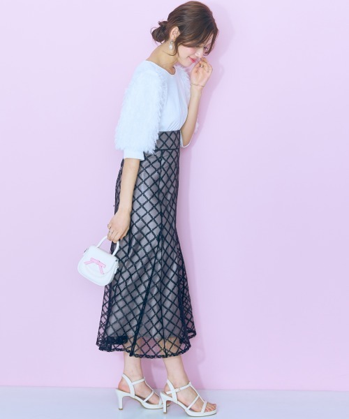 marun（マルン）の「【販売終了】＜大きいサイズ＞フリンジドッキングデザイントップス marun（Tシャツ/カットソー・レディース・ピンク/オフホワイト/ブラック・5L/4L/3L/LL/L）」の9枚目の写真