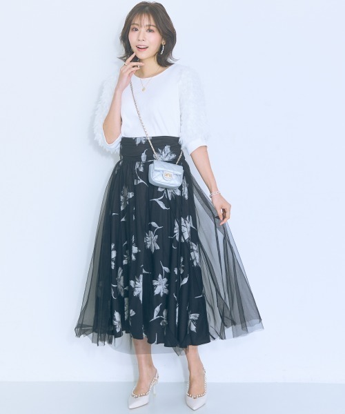 marun（マルン）の「【販売終了】＜大きいサイズ＞フリンジドッキングデザイントップス marun（Tシャツ/カットソー・レディース・ピンク/オフホワイト/ブラック・5L/4L/3L/LL/L）」の4枚目の写真