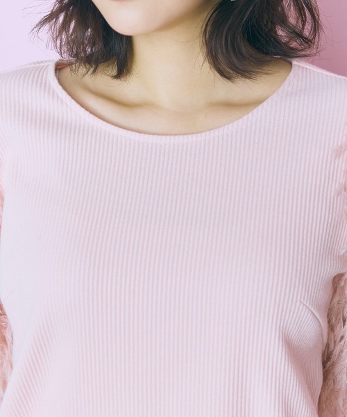 marun（マルン）の「【販売終了】＜大きいサイズ＞フリンジドッキングデザイントップス marun（Tシャツ/カットソー・レディース・ピンク/オフホワイト/ブラック・5L/4L/3L/LL/L）」の16枚目の写真