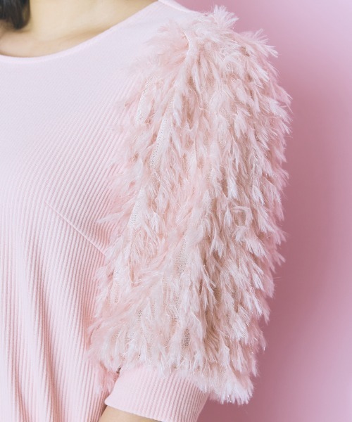 marun（マルン）の「【販売終了】＜大きいサイズ＞フリンジドッキングデザイントップス marun（Tシャツ/カットソー・レディース・ピンク/オフホワイト/ブラック・5L/4L/3L/LL/L）」の17枚目の写真