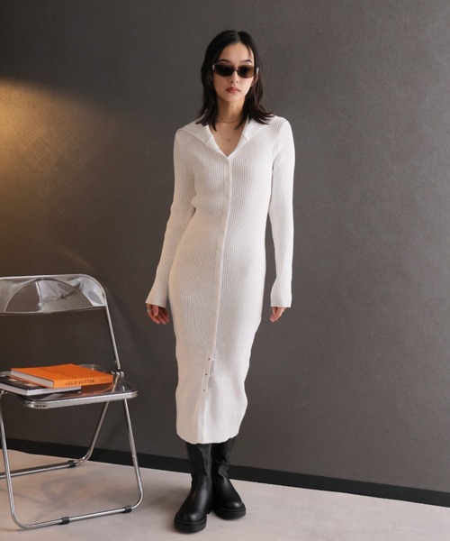 【セール】ハイネックリブニットワンピース（ワンピース）｜Ulysses（ユリシス）