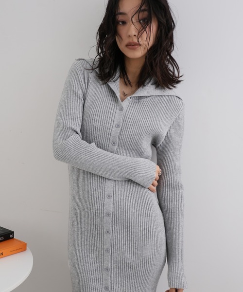 【セール】ハイネックリブニットワンピース（ワンピース）｜Ulysses（ユリシス）