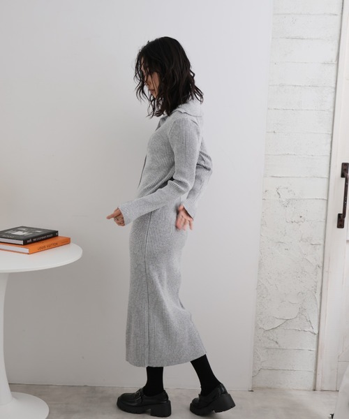 【セール】ハイネックリブニットワンピース（ワンピース）｜Ulysses（ユリシス）