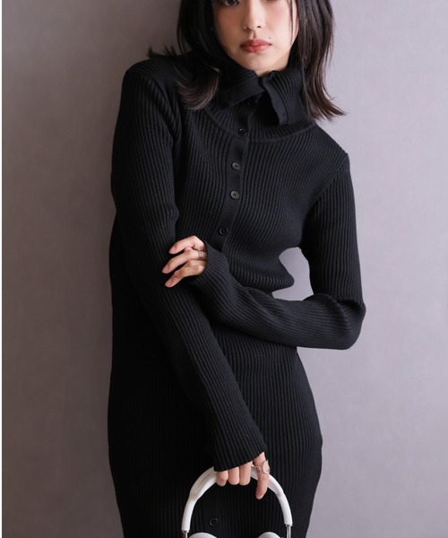 【セール】ハイネックリブニットワンピース（ワンピース）｜Ulysses（ユリシス）
