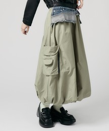 Denim Layerd Cargo Skirt / デニムレイヤード カーゴスカート 秋物 秋服 2026年秋冬