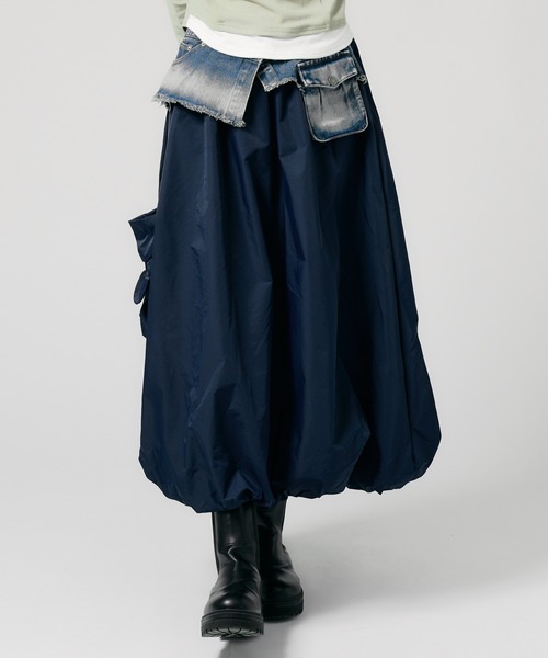 ROOPTOKYO(ループトウキョウ)の「Denim Layerd Cargo Skirt / デニムレイヤード カーゴスカート 秋物 秋服 2026年秋冬(スカート・レディース・ブラック/ベージュ/ブルー系その他/ブルー・FREE)」の4枚目の写真