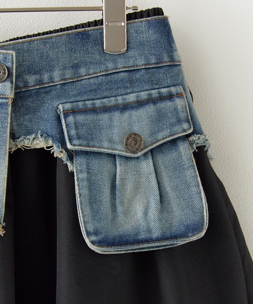 ROOPTOKYO(ループトウキョウ)の「Denim Layerd Cargo Skirt / デニムレイヤード カーゴスカート 秋物 秋服 2026年秋冬(スカート・レディース・ブラック/ベージュ/ブルー系その他/ブルー・FREE)」の8枚目の写真