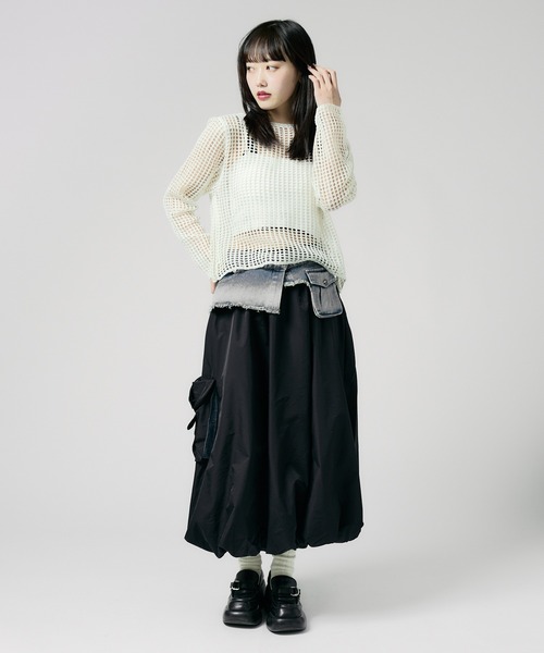 ROOPTOKYO(ループトウキョウ)の「Denim Layerd Cargo Skirt / デニムレイヤード カーゴスカート 秋物 秋服 2026年秋冬(スカート・レディース・ブラック/ベージュ/ブルー系その他/ブルー・FREE)」の5枚目の写真