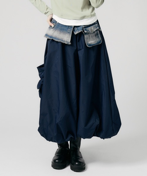 ROOPTOKYO(ループトウキョウ)の「Denim Layerd Cargo Skirt / デニムレイヤード カーゴスカート 秋物 秋服 2026年秋冬(スカート・レディース・ブラック/ベージュ/ブルー系その他/ブルー・FREE)」の12枚目の写真