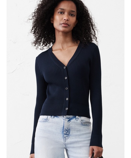 「BANANA REPUBLIC FACTORY STORE」 ニットカーディガン M ブラック レディース BANANA REPUBLIC カーディガン FACTORY STORE 日本限定 クルー