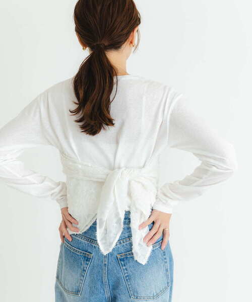 URBAN RESEARCH（アーバンリサーチ）の「カットジャガードスカーフ（バンダナ/スカーフ・レディース・ブラック/オフホワイト・FREE）」の8枚目の写真