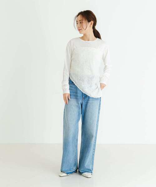 URBAN RESEARCH（アーバンリサーチ）の「カットジャガードスカーフ（バンダナ/スカーフ・レディース・ブラック/オフホワイト・FREE）」の5枚目の写真