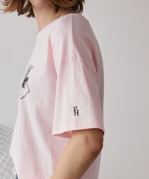 Auntie Rosa Holiday(アンティローザホリデー)の「テニスクラブTEE(Tシャツ/カットソー・レディース・チャコールグレー/ピンク/アイボリー・FREE)」の17枚目の写真