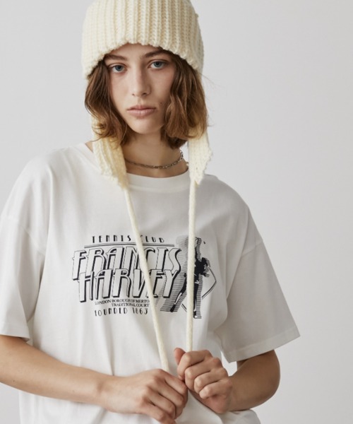 Auntie Rosa Holiday(アンティローザホリデー)の「テニスクラブTEE(Tシャツ/カットソー・レディース・チャコールグレー/ピンク/アイボリー・FREE)」の18枚目の写真