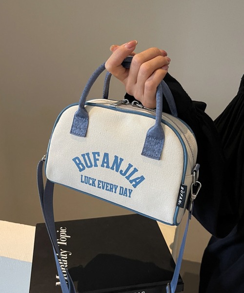 ロゴプリント キャンバス ミニボストンバッグ（ボストンバッグ