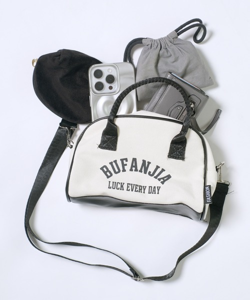 セール】ロゴプリント キャンバス ミニボストンバッグ（ボストンバッグ