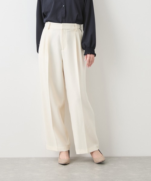 Jayro(ジャイロ)の「2タックワイドスラックスパンツ(その他パンツ・レディース・ブラック/ブラウン系その他2/チャコールグレー/キナリ/グリーン・M)」の2枚目の写真