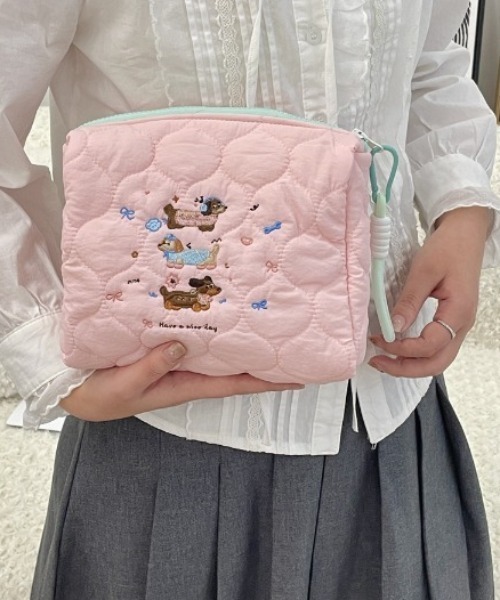 ✨️VIP顧客 Ch♡NeL シルバー キルティング ポーチkdl セール】【 Sowel. / ソエル 】 メタリック キルティング ハート